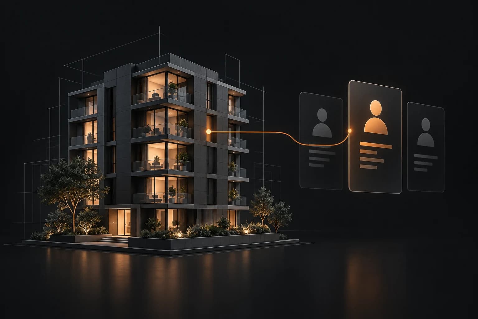 Architekturmodell einer Immobilie, verbunden mit einem passenden Suchprofil